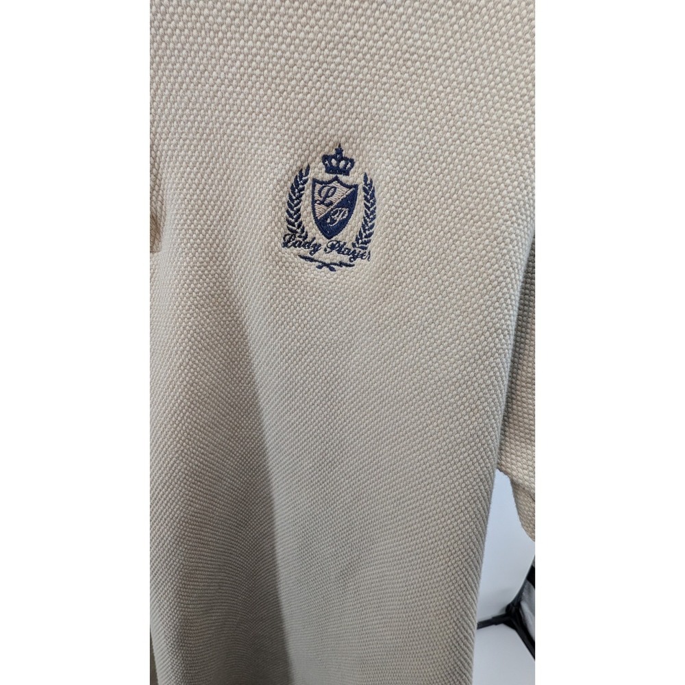 Lady Player Polo Men's Size Large Embroidered Crest Preppy Golf Stretch Cotton - Picture 2 of 6